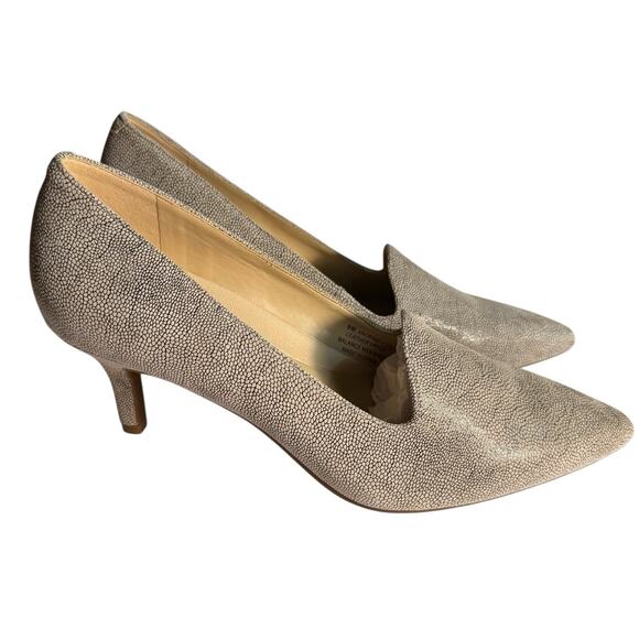 Aerosoles Macrame Women’s Neutral Bone Kitten Heel Textured Leather Pumps 9M - Picture 2 of 12